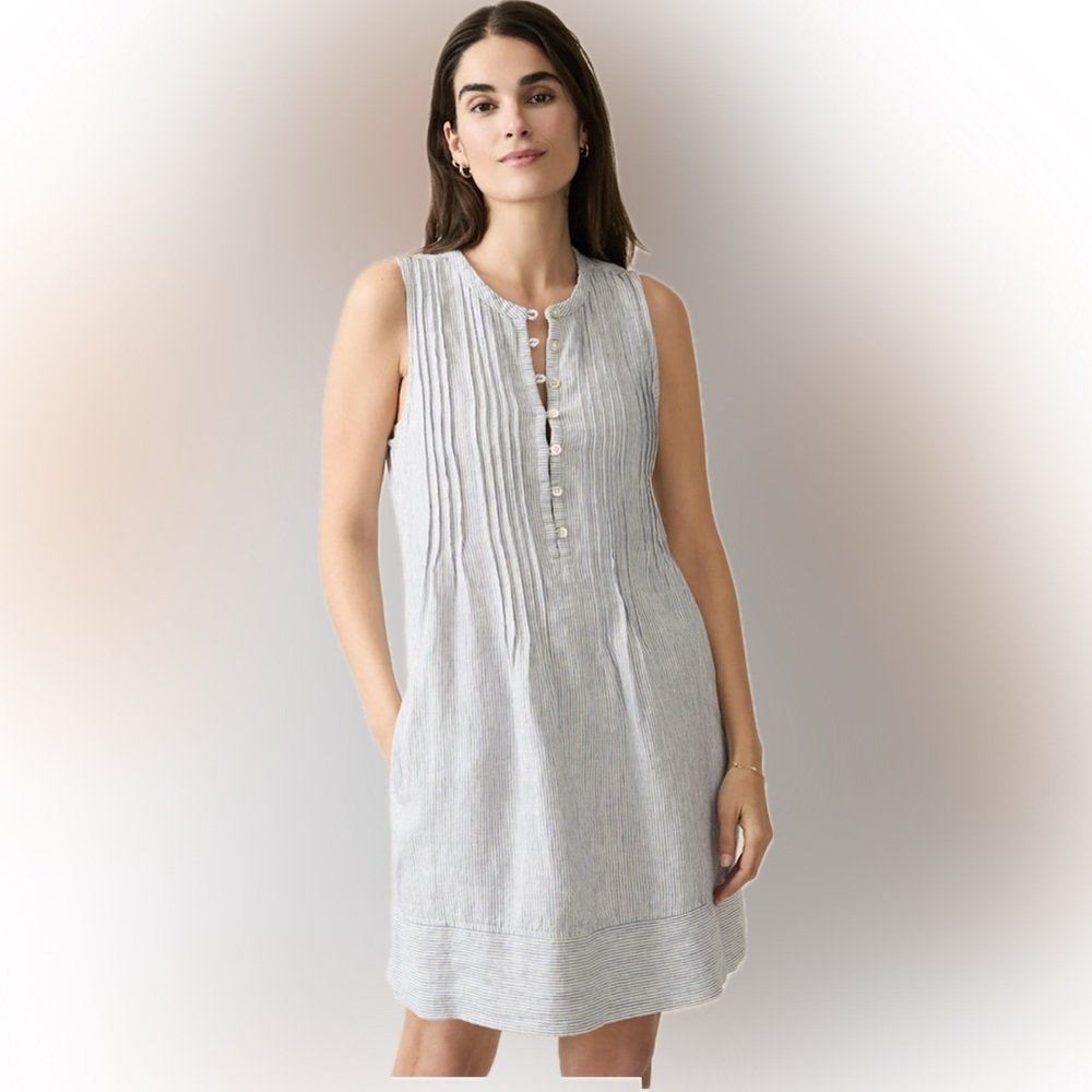 FAHERTY Blue Mini Stripe Isha Mini Dress